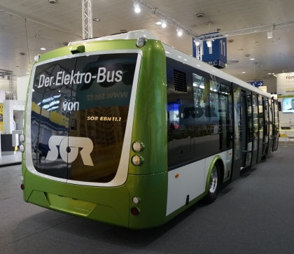 Světová premiéra elektrobusu SOR EBN 11,1 na IAA v Hannoveru obrazem