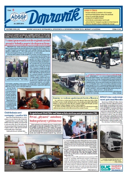 Vychází Dopravák 8/2014, noviny ADSSF