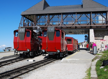 Dopravní pohlednice ze Solné komory II.: Horská dráha  Schafberg 