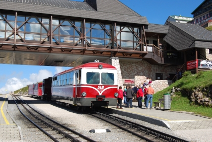 Dopravní pohlednice ze Solné komory II.: Horská dráha  Schafberg 