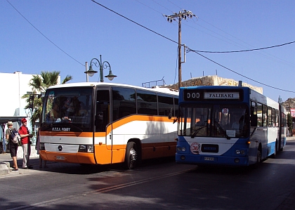 Autobusová pohlednice z řeckého ostrova Rhodos