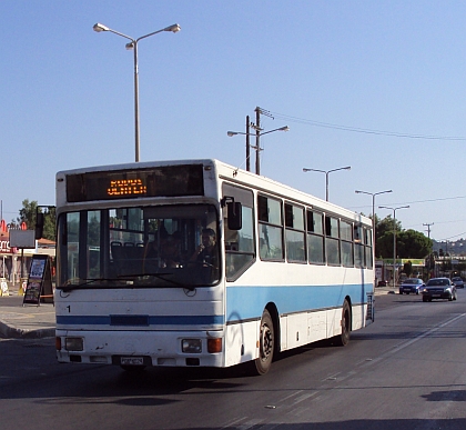 Autobusová pohlednice z řeckého ostrova Rhodos