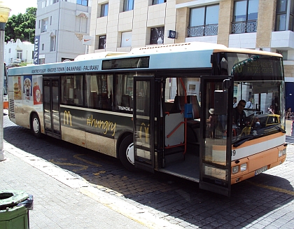 Autobusová pohlednice z řeckého ostrova Rhodos