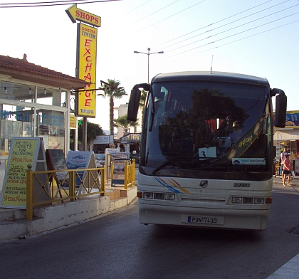 Autobusová pohlednice z řeckého ostrova Rhodos