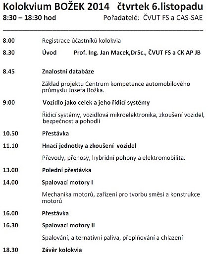 AutoSympo - 5.a 6. listopadu 2014: Tradiční konference