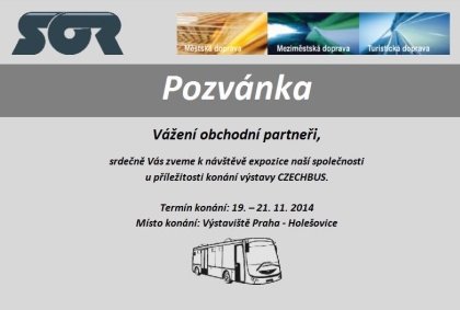 Pozvánka na veletrh Czechbus 2014: SOR Libchavy 