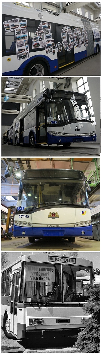 Z předání 14000. trolejbusu Škoda: Jubilantem je Škoda 27 Tr Solaris do Rigy