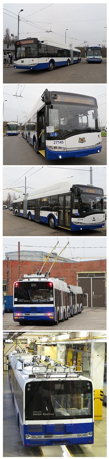 Z předání 14000. trolejbusu Škoda: Jubilantem je Škoda 27 Tr Solaris do Rigy