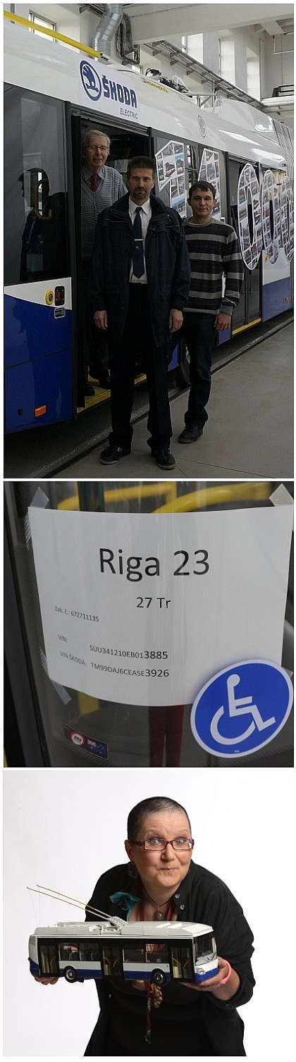 Z předání 14000. trolejbusu Škoda: Jubilantem je Škoda 27 Tr Solaris do Rigy