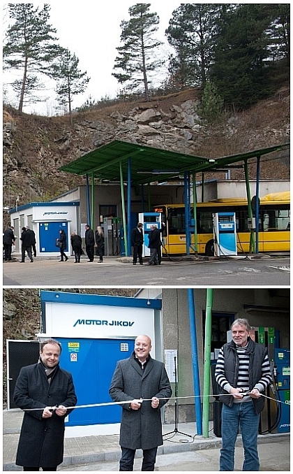 Nová plnicí stanice CNG v Českém Krumlově v autobusovém depu v Chvalšinské ulici