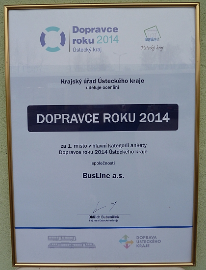 BusLine "Dopravcem roku 2014" Ústeckého kraje