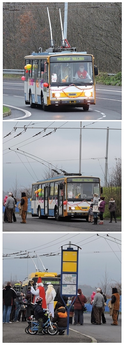 A ještě jednou Mikuláš - veteránský autobus v Třinci a trolejbus 'čtrnáctka' 