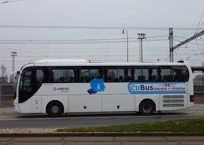 ČD Bus Ostrava-Krakov vyjel. Dopravcem je společnost Arriva Morava