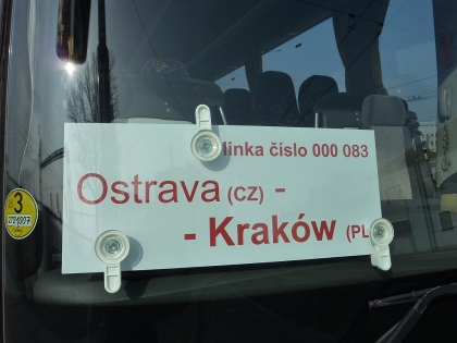 ČD Bus Ostrava-Krakov vyjel. Dopravcem je společnost Arriva Morava