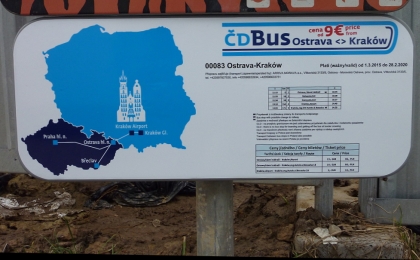 ČD Bus Ostrava-Krakov vyjel. Dopravcem je společnost Arriva Morava