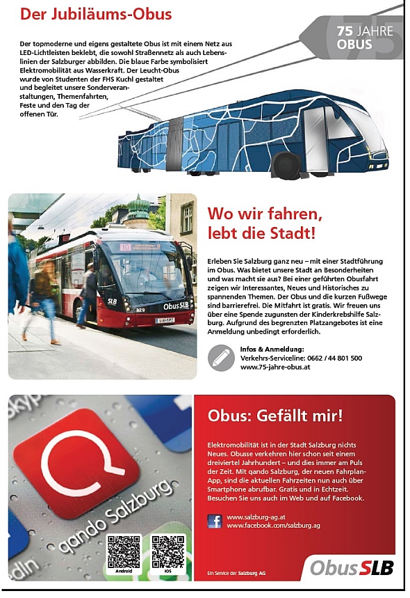 Trolejbusy v Salzburgu slaví 75 let. První 'Obus' vyjel v roce 1940