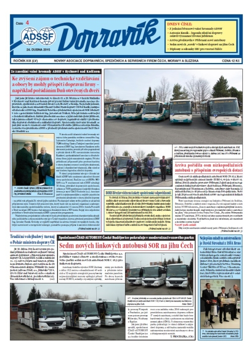Vychází Dopravák 4/2015, noviny ADSSF