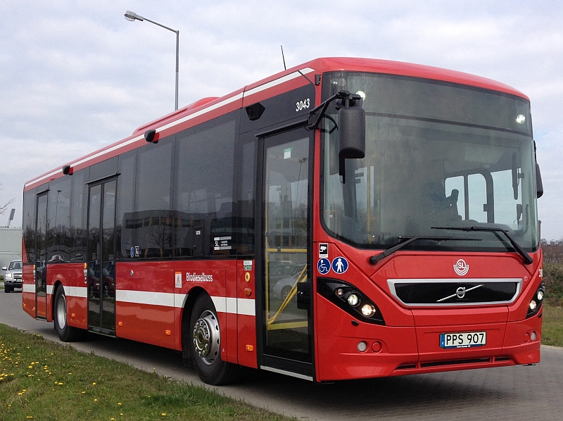 Autobusy švédské značky pro švédského dopravce Nobina v roce 2015