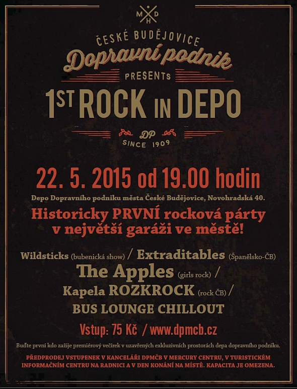 DPmČB: Den otevřených dveří 23.5.2015 a rockový koncert v depu 22.5.2015