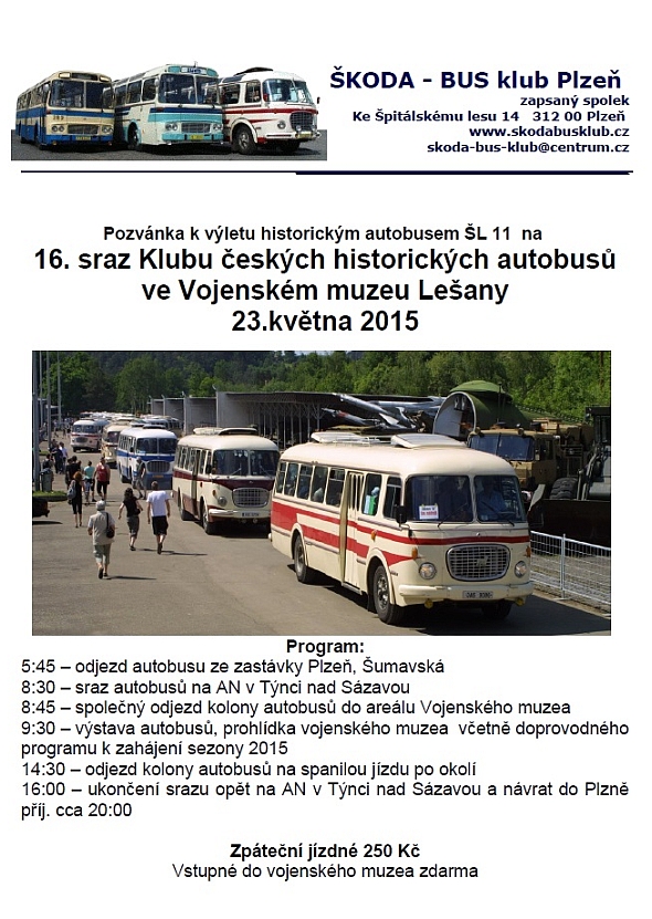 Do Lešan na zahájení sezóny a 16. sraz Klubu českých historických autobusů