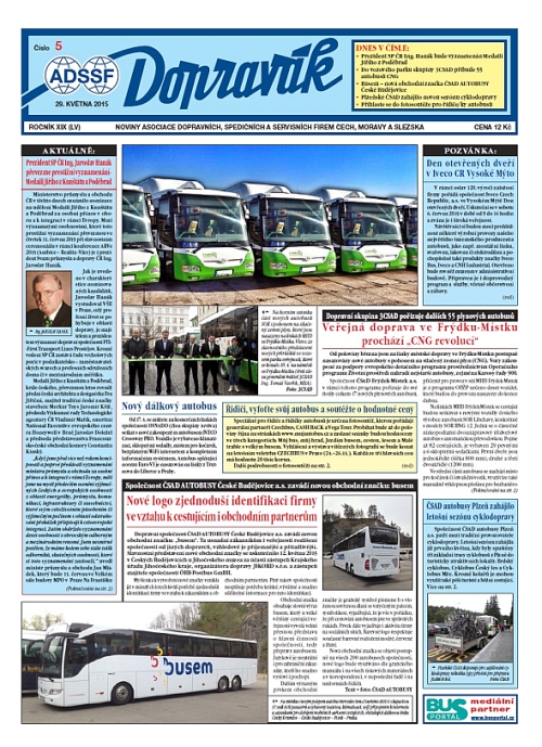 Vychází Dopravák 5/2015, noviny ADSSF