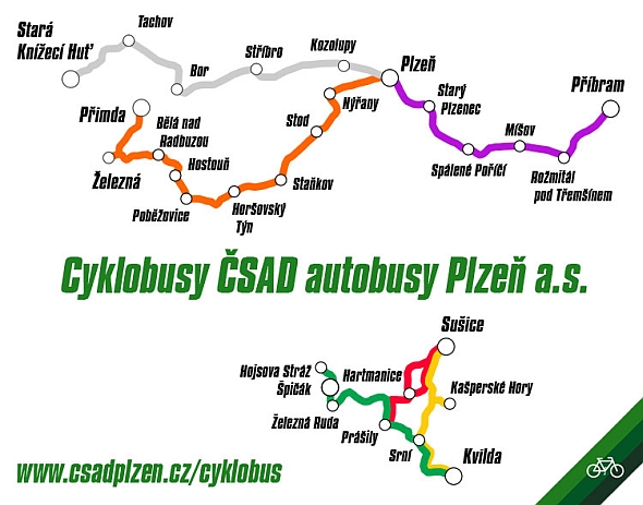 Zelené autobusy a cyklobusy po Šumavě zahájí provoz od neděle 14. června