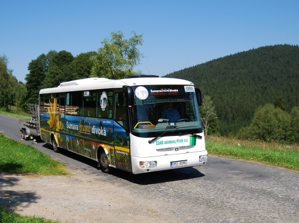 Zelené autobusy  a cyklobusy  po Šumavě zahájí provoz  od neděle 14. června 