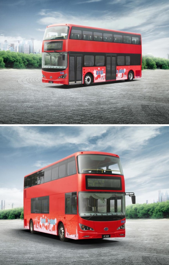 Patrový autobus  BYD pro Londýn. Prvni elektrodoubledecker