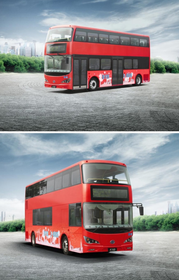Patrový autobus BYD pro Londýn. Prvni elektrodoubledecker