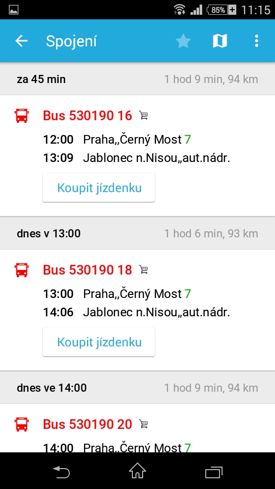 Nová verze aplikace Jízdní řády IDOS od 1.7.2015