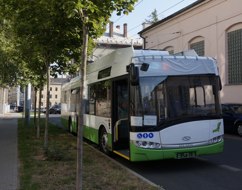 Z plzeňského polygonu 31.8.2015: Trolejbus Solaris Trollino 12 pro Cagliari
