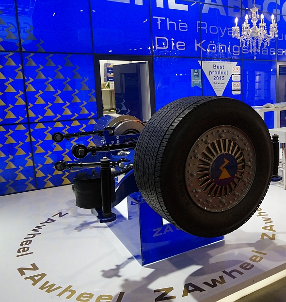 BUSWORLD 2015: Technologie ZAwheel  Ziehl-Abegg. Elektrobus EKOVA Electron 