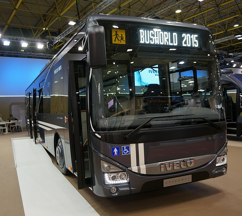 BUSWORLD 2015: Expozice Iveco Bus - velké autobusy. Vysokomýtské Crosswaye