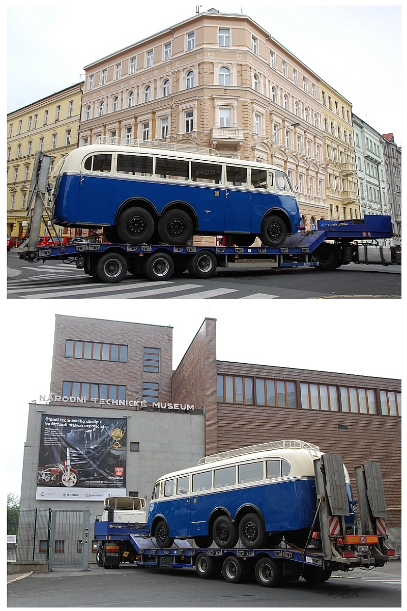 Renovovaný autobus Tatra 85/91 z roku 1938 dorazil do NTM v Praze