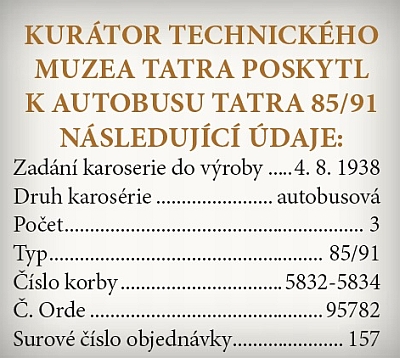 Oldtimer 10/2015: Autobus Tatra 85/91 z roku 1938 znovu ožil v roce 2015