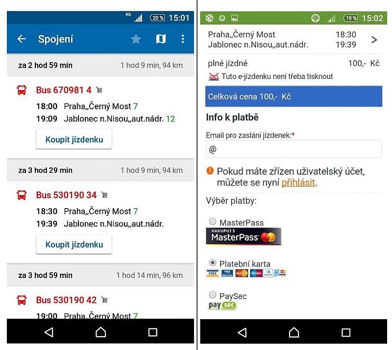 MasterPass zefektivňuje nákupy jízdenek v mobilních aplikacích IDOS a CP  