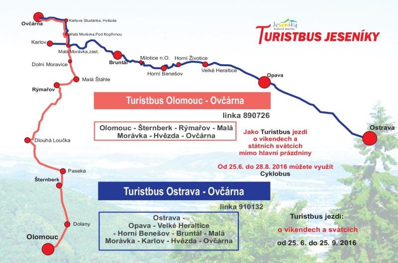 Od soboty 25. června jedou cyklobusy do Jeseníků