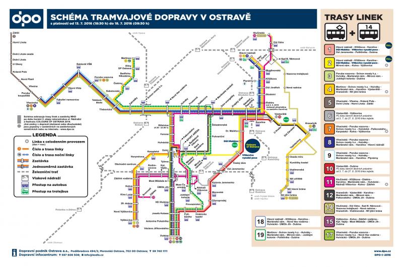 Festival COLOURS OF OSTRAVA – organizace dopravy