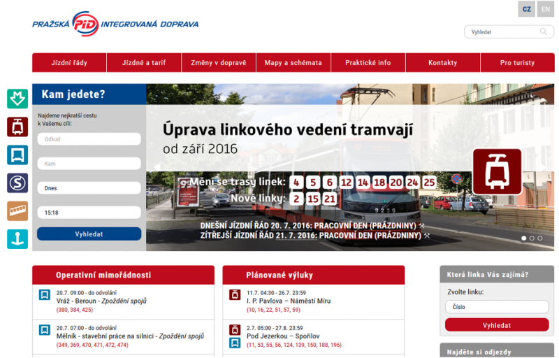 Pražská integrovaná doprava má nové webové stránky