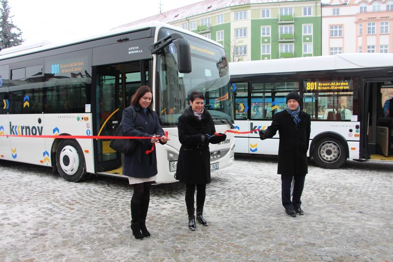 Arriva Morava v Krnově s novými vozy v MHD