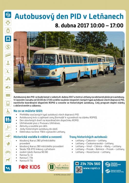 Autobusový den PID v Letňanech v sobotu 8. dubna