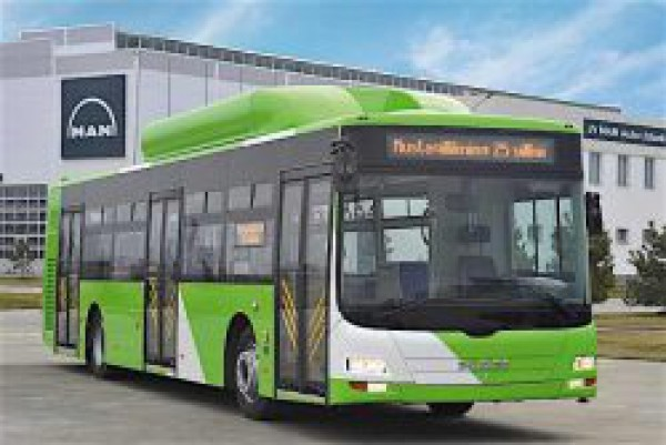 Nízkopodlažní CNG autobus vyrobený v MAN Auto Uzbekistán