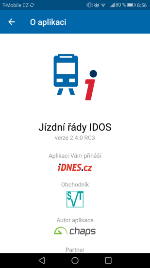Nová mobilní aplikace Jízdní řády IDOS a Cestovné poriadky