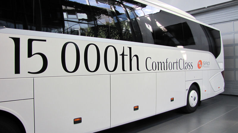15-tisící a dohromady 60 autobusů Setra pro SAD Prievidza