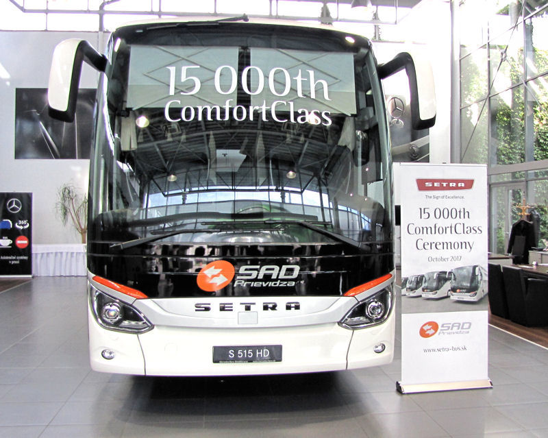 15-tisící a dohromady 60 autobusů Setra pro SAD Prievidza