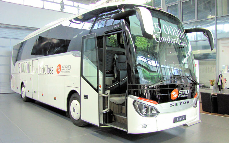 15-tisící a dohromady 60 autobusů Setra pro SAD Prievidza