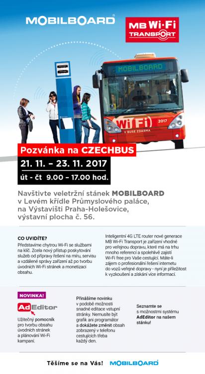 CZECHBUS 2017: MOBILBOARD představí nové Chytré Wi-fi