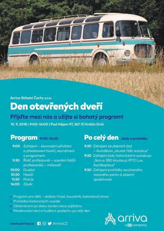Pozvánka: Den otevřených dveří a oslavy trolejbusů v Arrivě