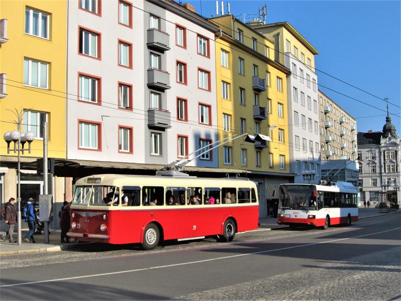 Symbolické rozloučení s trolejbusy Škoda 14 Tr v Opavě