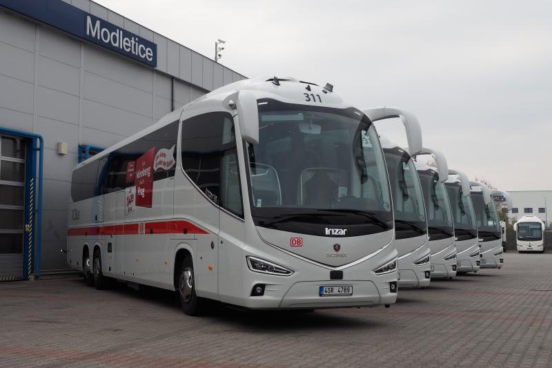 RegioJet pořídil nové autobusy Scania Irizar i8 pro provoz na autobusových linkách IC Bus Deutsche Bahn